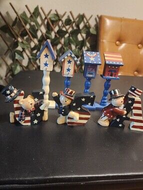 Lowell Davis "Headed Home" Patriotic Uncle Sam USA Resin & Wooden Hand Painted